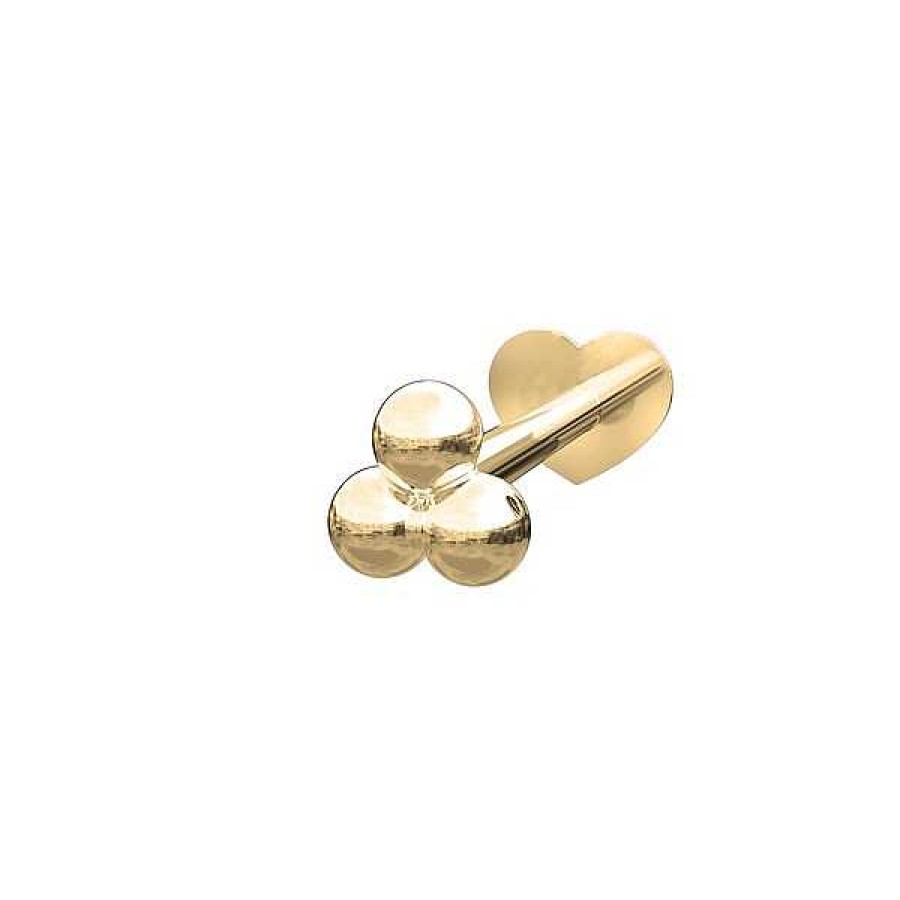 Ohrringe Nordahl Andersen | Piercingschmuck - Pierce52, 14Kt. Gold Labret-Piercing Mit 3 Kugeln