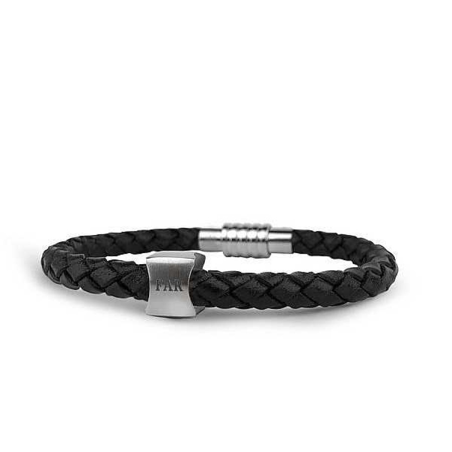 Armb Nder Aagaard | Geflochtenes Lederarmband Mit Far-Anh Nger Aus Silber