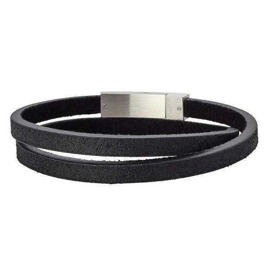 Armb Nder Nordahl Andersen | Son Of Noa Herrenarmband Aus Schwarzem Leder - 6 Mm Breit