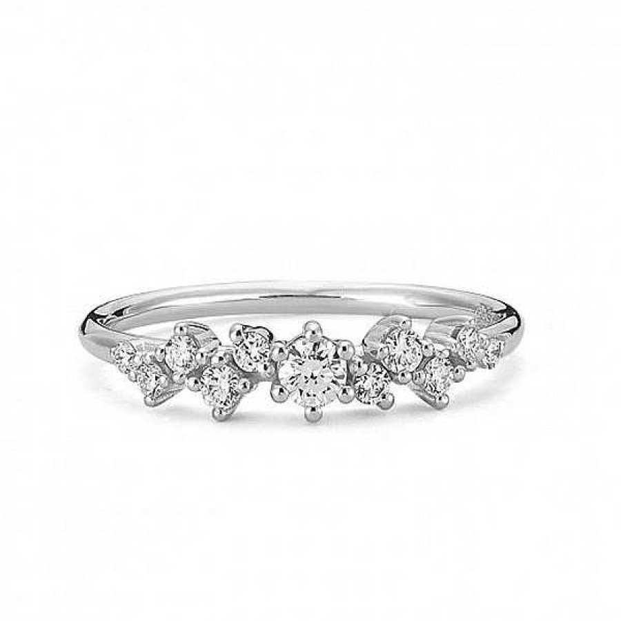 Ringe Nuran | Twinkle - Ring Aus 14Kt. Wei Gold Mit 0,26-0,36Ct. Diamanten