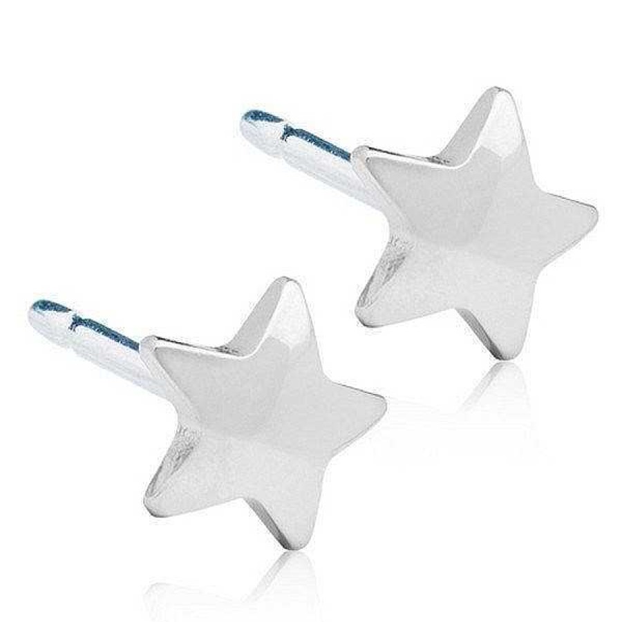 Kinderschmuck Blomdahl | Blomdahl - Silberner Titan-Ohrring Star 5 Und 8 Mm