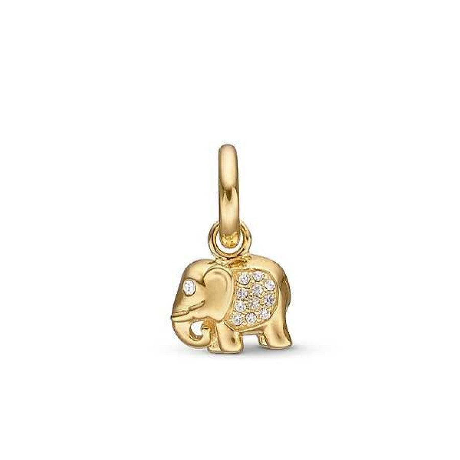 Charms F R Armb Nder STORY by Kranz & Ziegler | Story Vergoldeter Anh Nger - Elefant Mit Zirkonia.