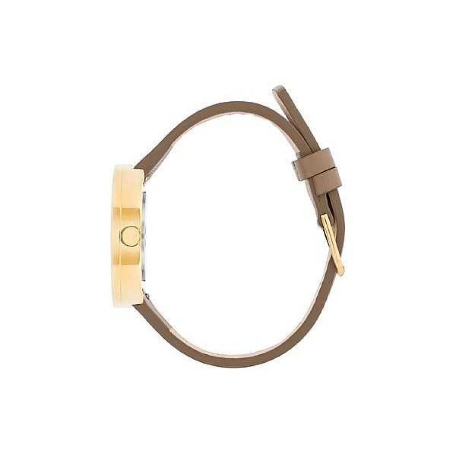 Uhren Picto | Picto - Braunes Zifferblatt Mit Cappuccino-Lederarmband Und Vergoldetem 34 Mm