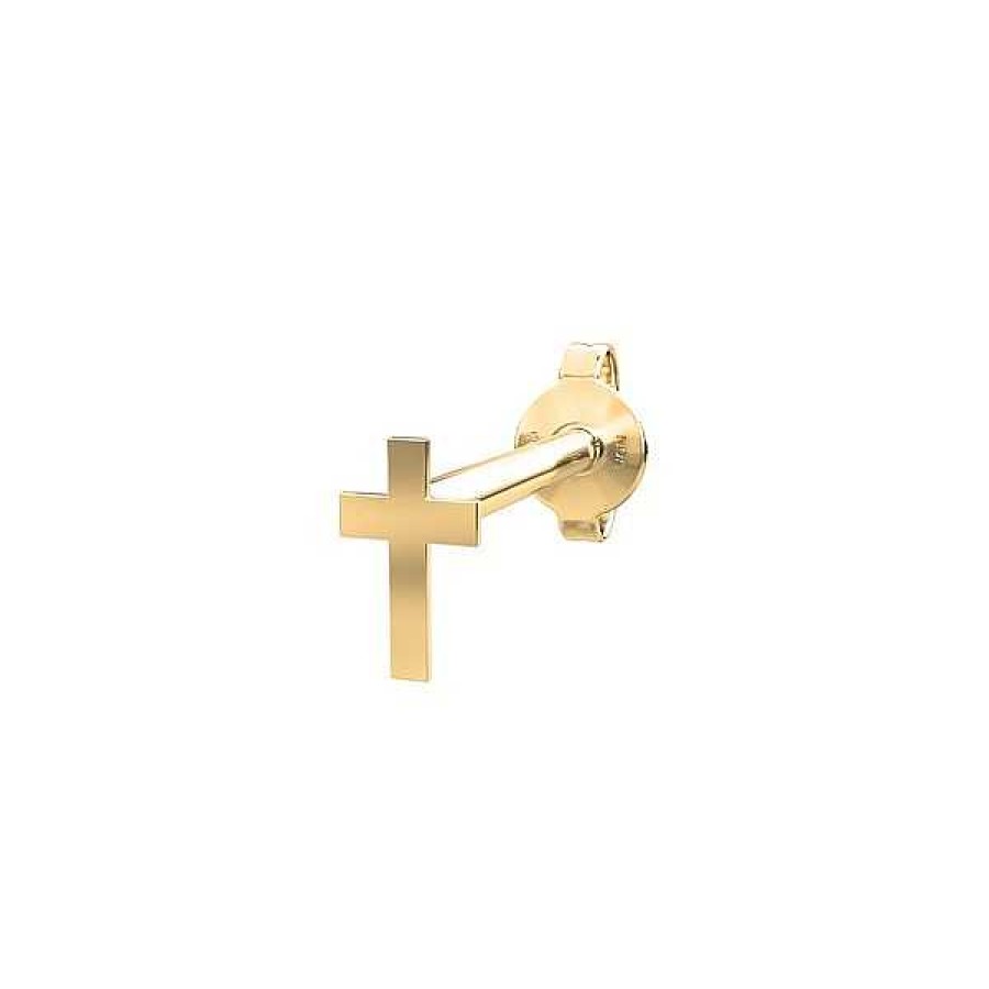 Ohrringe Nordahl Andersen | Piercingschmuck - Pierce52 Ohrring Kreuz 14Kt. Gold