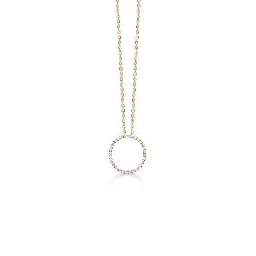 Halsketten Mads Z | Mads Z - Diamant-Halo-Anh Nger 14 Karat Gold Mit Diamanten. Insgesamt 0,20 Karat.