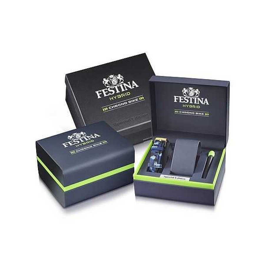 Uhren Festina | Festina - Herrenuhr Chrono Bike Special Edition Connected In Blau Und Gold