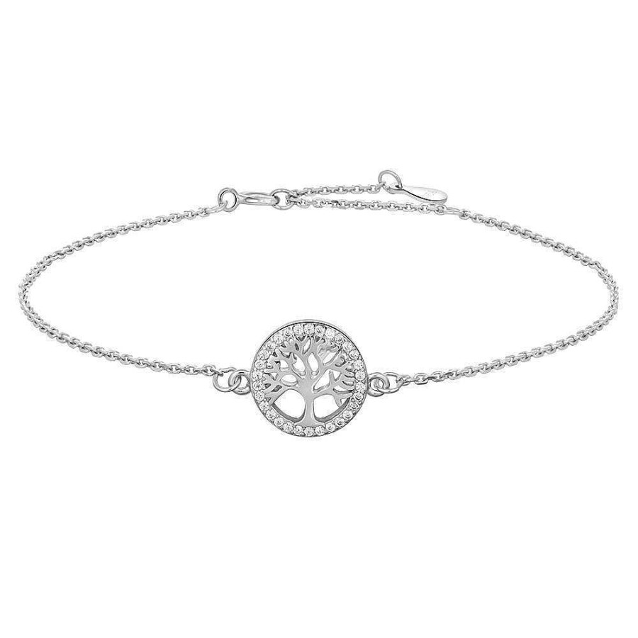 Armb Nder JoanliNor | Joanli Nor - Caia - Rundes Silberarmband Mit Lebensbaum Und Zirkoniumdioxid