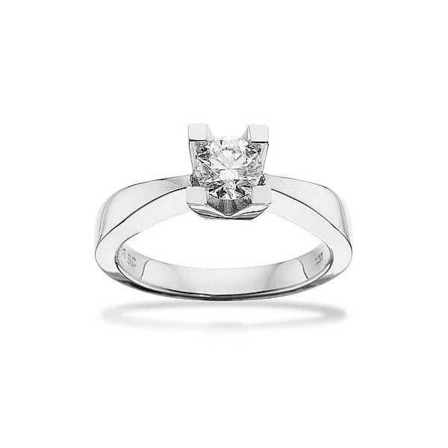 Ringe Scrouples | Kleopatra Ring Aus 14Kt. Wei Gold 0,05Ct.-0,50Ct. Diamant