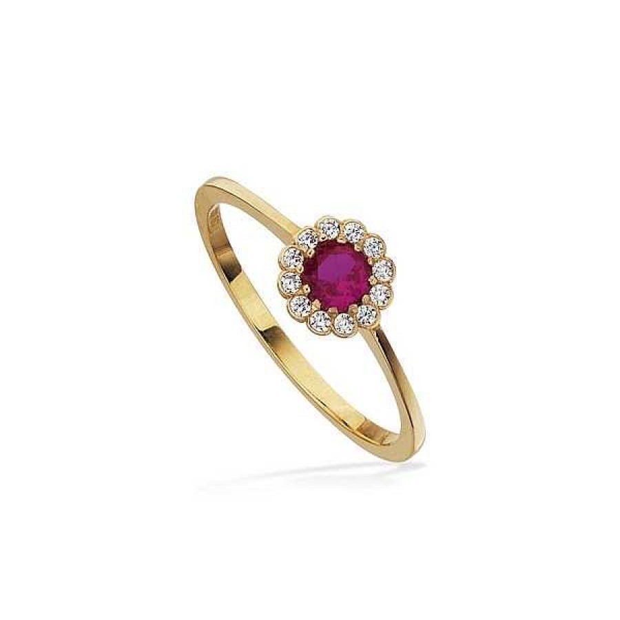 Ringe Scrouples | Scrouples - Ring Rosette Rosa W. Zirkonia