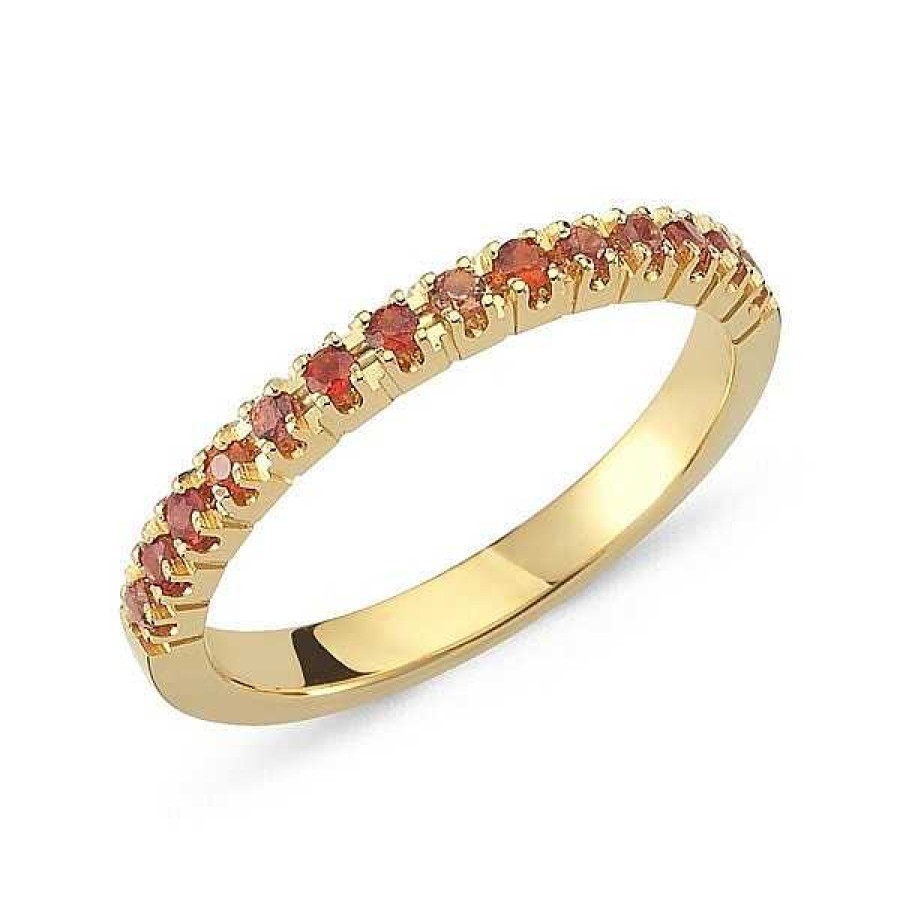 Ringe Nuran | Ring Per Aus 14 Karat Gold Mit Orangefarbenem Saphir