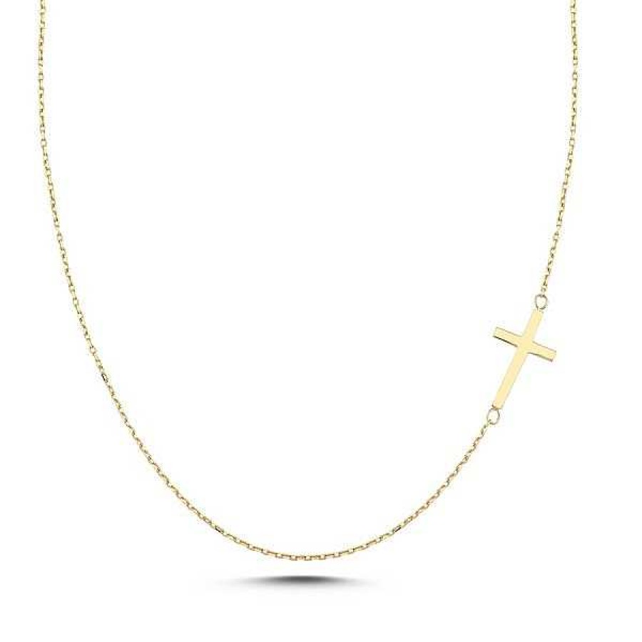 Halsketten Melfia | Melfia Halskette Mit Kreuz 14Kt. Gold 42+3Cm