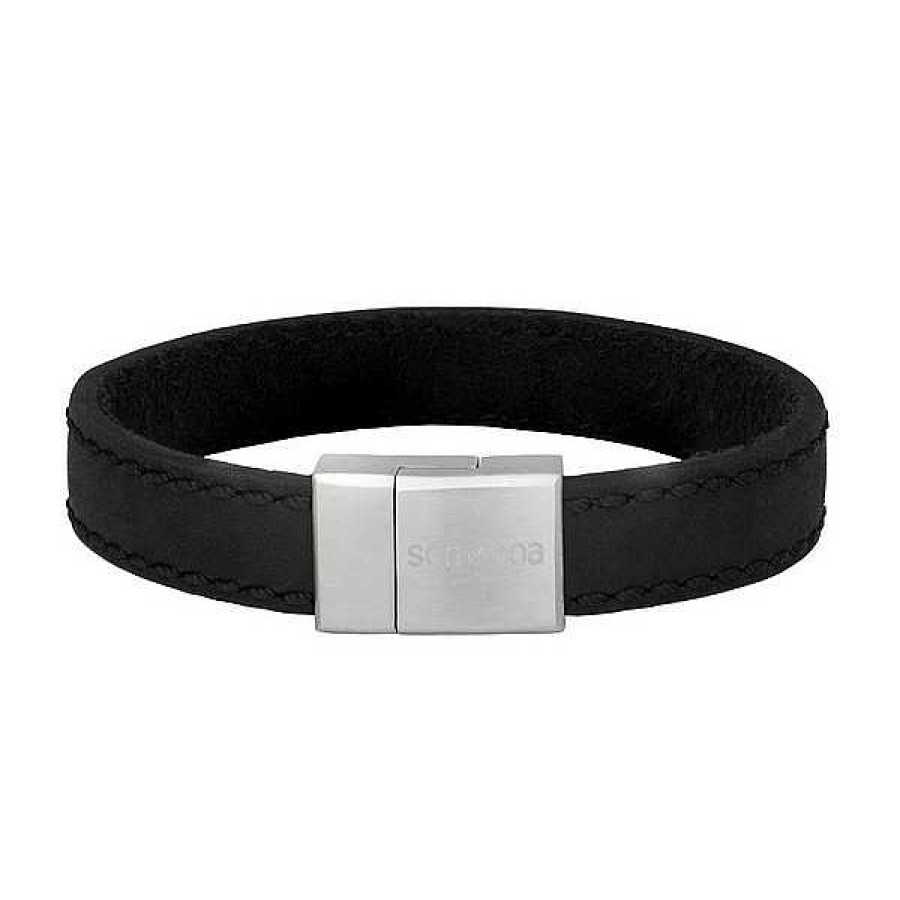 Armb Nder Nordahl Andersen | Son Of Noa Herrenarmband Aus Schwarzem Leder Mit N Hten - 19-23 Cm