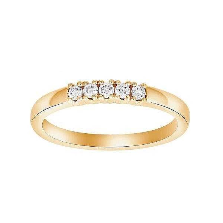 Ringe Siersbøl | Siersb L Herz Trauring Aus 14 Kt Gold Mit 1-5 Steinen X 0,03 Ct