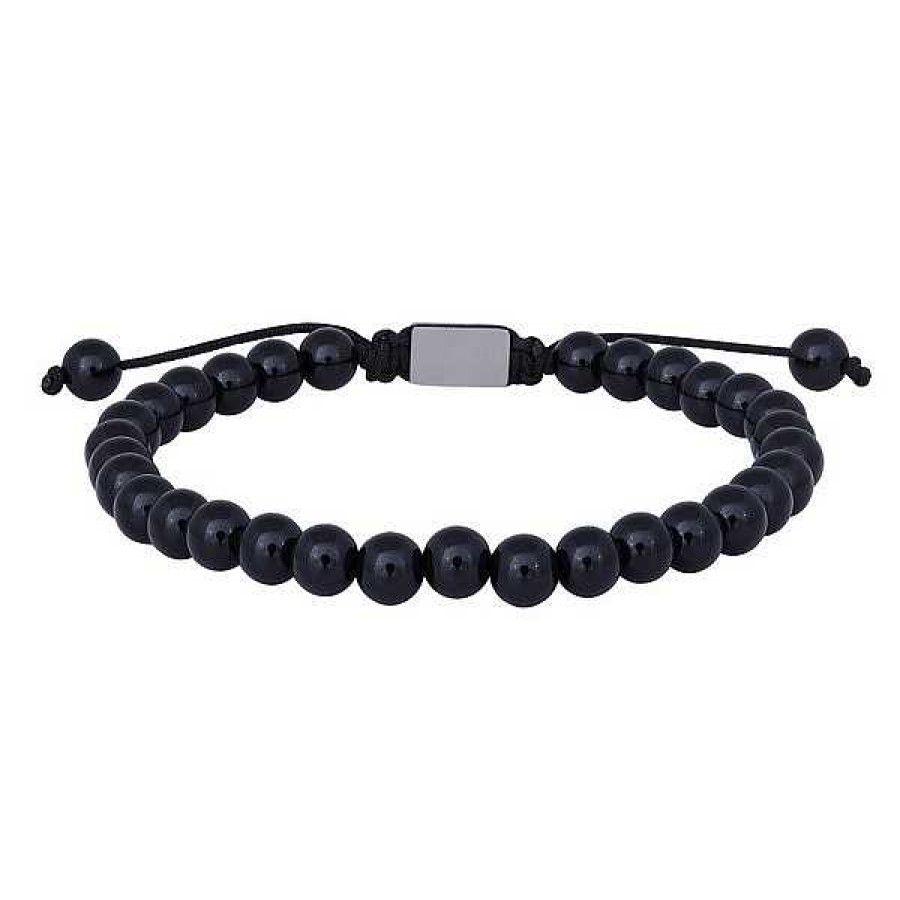 Armb Nder Nordahl Andersen | Son Of Noa Herrenarmband Mit Gl Nzendem Schwarzem Onyx 19-25 Cm.