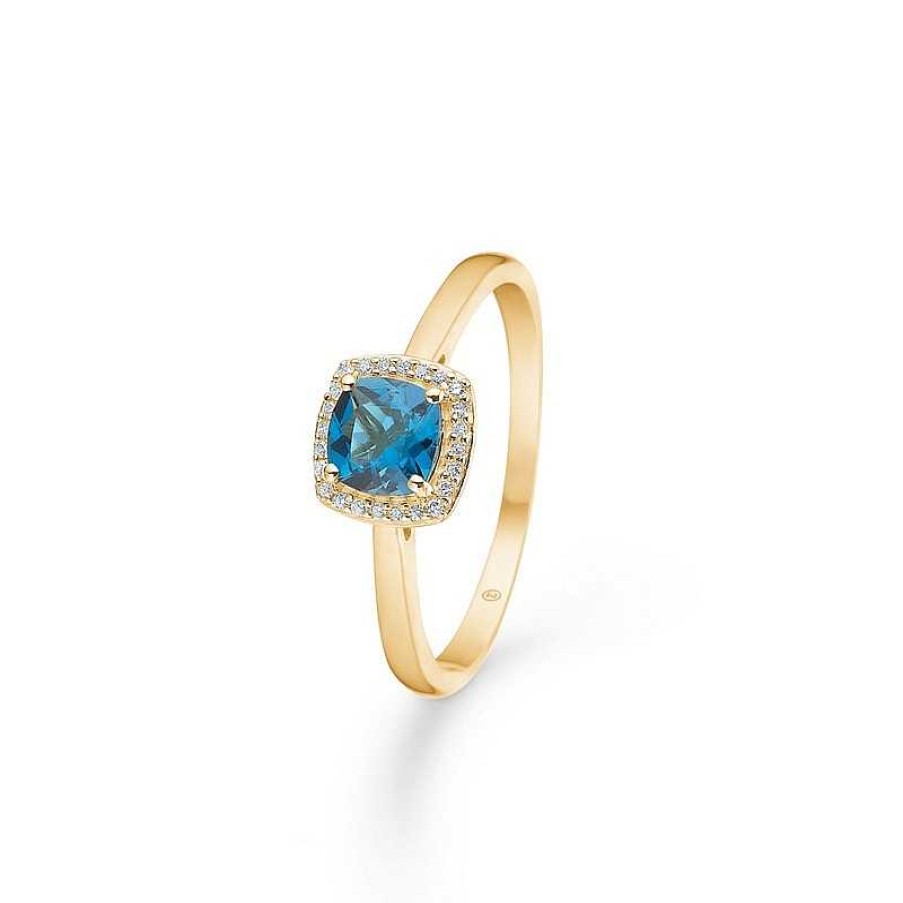 Ringe Mads Z | Mads Z - Mona Lisa Ring I 14 Karat Guld M. Labradorit + 0,045 Ct.