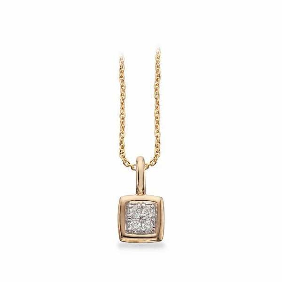 Halsketten Scrouples | Scrouples - 8 Kt Anh Nger Aus 8 Kt Gold Mit Zirkonia Inkl. Kette