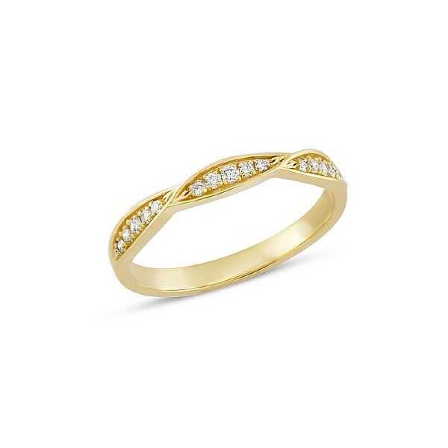 Ringe Nuran | Lilienblatt - Ring Aus 14 Karat Gold Mit Diamanten Von Insgesamt 0,15 Karat