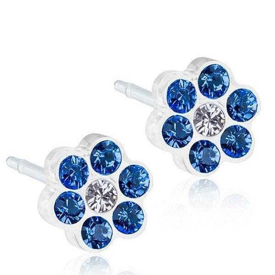 Kinderschmuck Blomdahl | Blomdahl - Ohrringe Daisy Sapphire Kristall 5 Mm