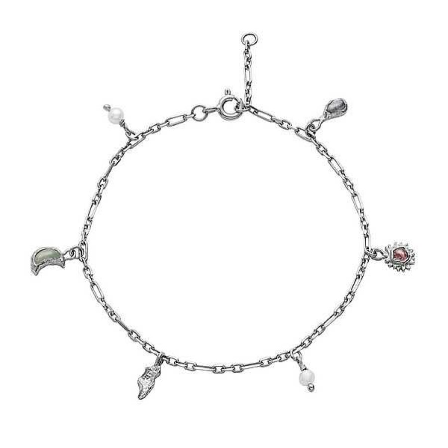 Armb Nder Maanesten | Maanesten - Piper-Armband Aus Sterlingsilber Mit Sternen Und Monden