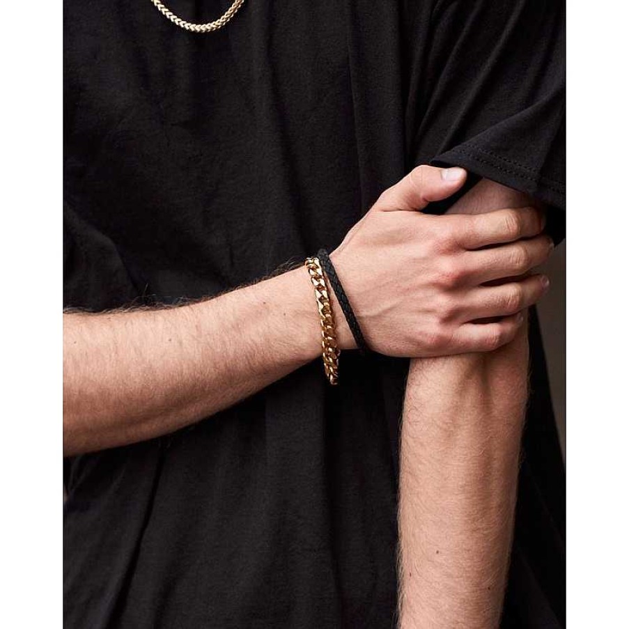 Armb Nder Nordahl Andersen | Son Of Noa - Herrenarmband Aus Mattem Stahl Mit Ip Gold 21Cm