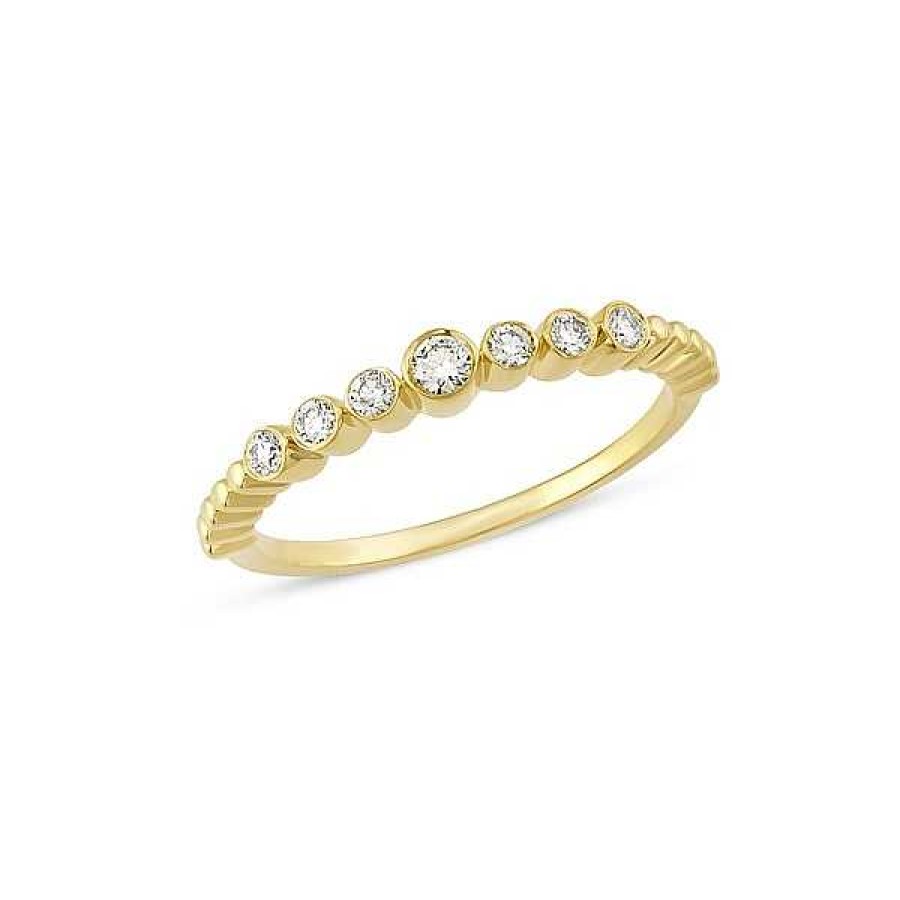 Ringe Nuran | Tube - Ring Aus 14 Karat Gold Mit Diamanten Von Insgesamt 0,15 Karat