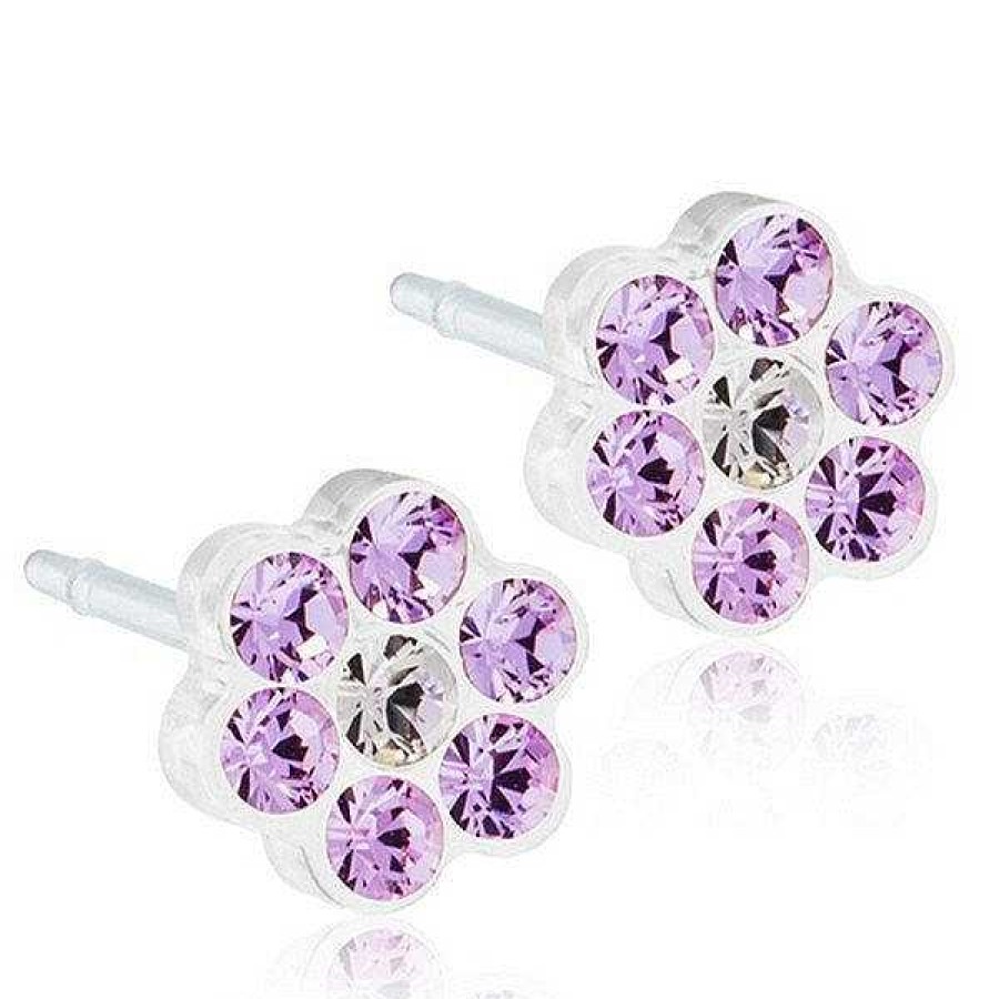 Kinderschmuck Blomdahl | Blomdahl - Ohrringe G Nsebl Mchen Violett Kristall 5 Mm