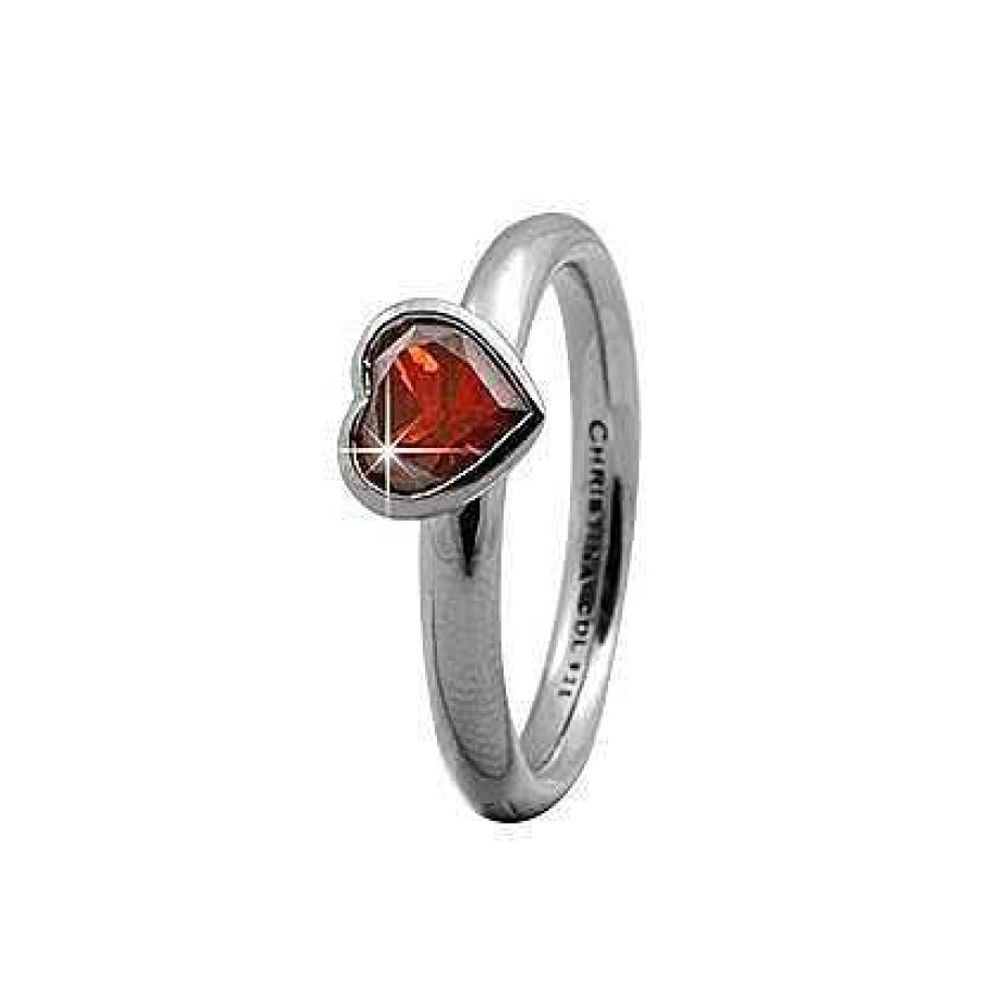 Ringe Christina Jewelry & Watches | Christina Collect Silber Ring "Garnet Big Heart "**